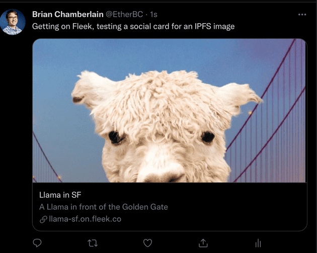 Llama fleek test tweet