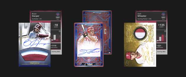 Bryce Harper, Jim Thome, and Zack Wheeler digital cards on Topps Bunt
